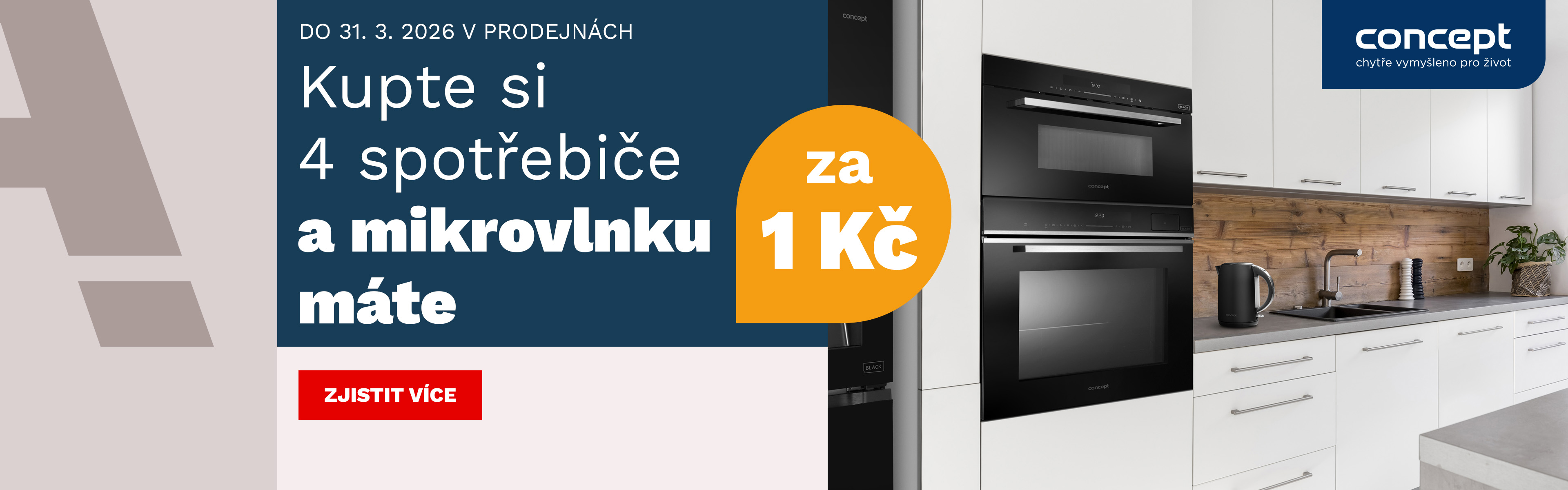 Concept 3+1 mikrovlnka za 1Kč